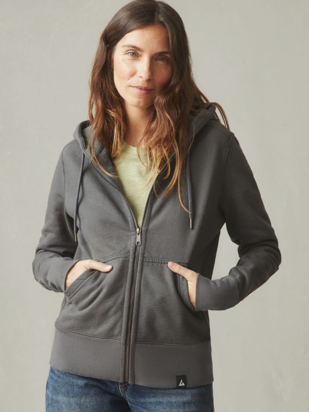 American Giant Women's Classic Full Zip DARK CHARCOAL Size S